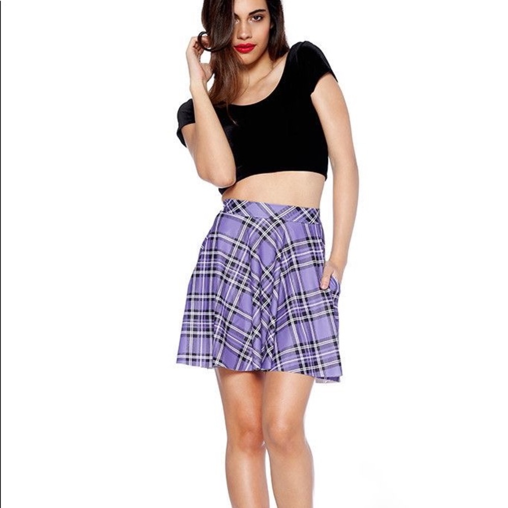 Blackmilk tartan skater skirt lavender